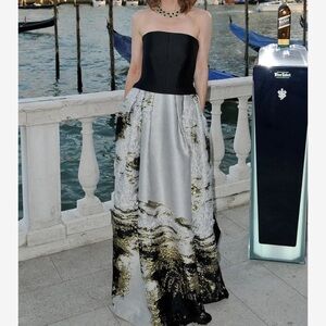 Alberta Ferretti 🎈Sale🎈black gold and grayish elegant  dress Made in Italy 🇮🇹
